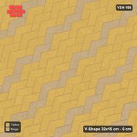 Interlock (Pasco) 32x15 cm · VSH-166 · Diagonal V chevron columns, chevron stripe every 4 courses, kerbed