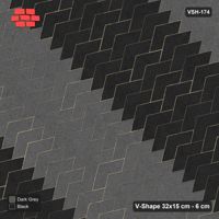 Interlock (Pasco) 32x15 cm · VSH-174 · Diagonal V chevron columns, triple column bands, kerbed