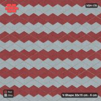 Interlock (Pasco) 32x15 cm · VSH-178 · V zigzag rows, orientation two-tone per course, kerbed