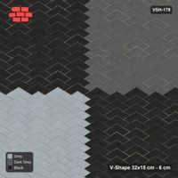 Interlock (Pasco) 32x15 cm · VSH-179 · V chevron columns, three-tone quadrant panels
