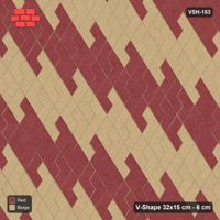 Interlock (Pasco) 32x15 cm · VSH-183 · Turned V zigzag rows, reverse stair-step diagonals, kerbed