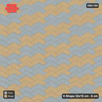 Interlock (Pasco) 32x15 cm · VSH-184 · V chevron columns, narrow reverse diagonals, kerbed