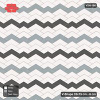 Interlock (Pasco) 32x15 cm · VSH-186 · V chevron columns, two-tone stripes every 6 courses