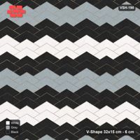Interlock (Pasco) 32x15 cm · VSH-190 · V chevron columns, graded tone bands, kerbed