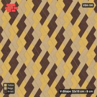 Interlock (Pasco) 32x15 cm · VSH-195 · Turned V zigzag rows, 3-tone stair cube illusion, kerbed