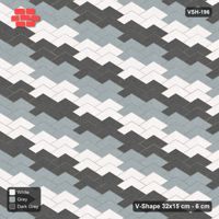Interlock (Pasco) 32x15 cm · VSH-196 · V chevron columns, 3-tone wide stair diagonals