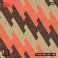 Interlock (Pasco) 32x15 cm · VSH-197 · Turned V zigzag rows, 3-tone reverse diagonals, kerbed