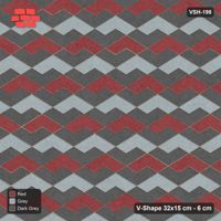 Interlock (Pasco) 32x15 cm · VSH-198 · V zigzag rows, orientation cube illusion, kerbed