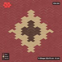 Interlock (Pasco) 32x15 cm · VSH-204 · V chevron columns, layered diamond medallion