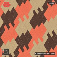 Interlock (Pasco) 32x15 cm · VSH-207 · Turned V zigzag rows, 3-tone block patchwork, kerbed