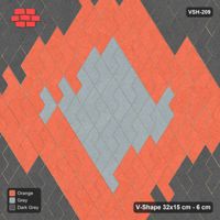 Interlock (Pasco) 32x15 cm · VSH-209 · Turned V zigzag rows, wide layered medallion