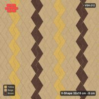 Interlock (Pasco) 32x15 cm · VSH-212 · Turned V zigzag rows, two-tone stripes every 6 courses, kerbed
