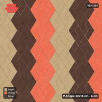 Interlock (Pasco) 32x15 cm · VSH-214 · Turned V zigzag rows, 3-tone 2-course bands, kerbed