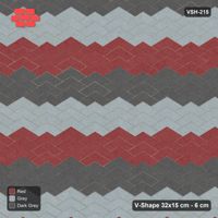 Interlock (Pasco) 32x15 cm · VSH-215 · V chevron columns, 3-tone 3-course bands