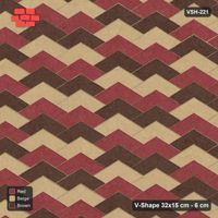 Interlock (Pasco) 32x15 cm · VSH-221 · V chevron columns, 3-tone stair cube illusion, kerbed