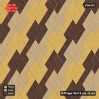 Interlock (Pasco) 32x15 cm · VSH-222 · Turned V zigzag rows, 3-tone wide stair diagonals, kerbed