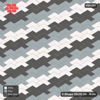 Interlock (Pasco) 32x15 cm · VSH-223 · V chevron columns, 3-tone reverse diagonals