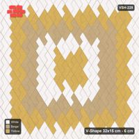 Interlock (Pasco) 32x15 cm · VSH-228 · Turned V zigzag rows, 3-tone square rings