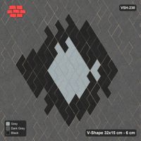 Interlock (Pasco) 32x15 cm · VSH-230 · Turned V zigzag rows, layered diamond medallion