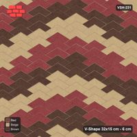Interlock (Pasco) 32x15 cm · VSH-231 · V chevron columns, 3-tone nested arrows, kerbed