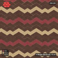 Interlock (Pasco) 32x15 cm · VSH-238 · V chevron columns, two-tone stripes every 6 courses, kerbed