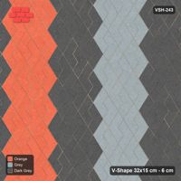 Interlock (Pasco) 32x15 cm · VSH-243 · Turned V zigzag rows, wide graded tone bands, kerbed