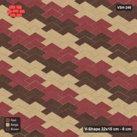 Interlock (Pasco) 32x15 cm · VSH-248 · V chevron columns, 3-tone wide stair diagonals, kerbed