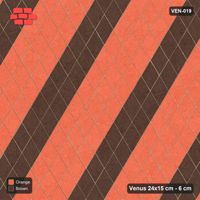 Interlock (Pasco) 24x15 cm · VEN-019 · Lattice-axis stripes A, turned 90 deg, kerb frame