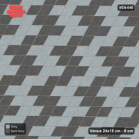 Interlock (Pasco) 24x15 cm · VEN-040 · Zigzag chevron courses, turned 30 deg, kerb frame