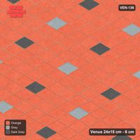 Interlock (Pasco) 24x15 cm · VEN-136 · Spaced accent squares, 3x4 grid, kerb frame