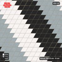 Interlock (Pasco) 24x15 cm · VEN-141 · Three-tone diagonal steps, 4 wide, turned 30 deg, kerb frame