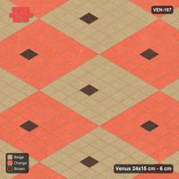 Interlock (Pasco) 24x15 cm · VEN-187 · Chequer blocks with centre accent, 6x6