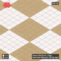 Interlock (Pasco) 24x15 cm · VEN-196 · Block chequer 5x5 pavers, kerb frame