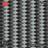 Interlock (Pasco) 24x15 cm · VEN-245 · Tumbling blocks, three tone, kerb frame