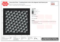 Interlock (Pasco) 24x15 cm · VEN8-009 · Tumbling blocks, laid on the diagonal, kerb-framed yard