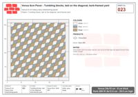 Interlock (Pasco) 24x15 cm · VEN8-023 · Tumbling blocks, laid on the diagonal, kerb-framed yard