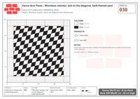 Interlock (Pasco) 24x15 cm · VEN8-030 · Rhombus checker, laid on the diagonal, kerb-framed yard