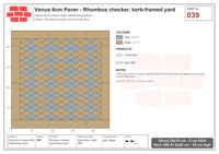 Interlock (Pasco) 24x15 cm · VEN8-039 · Rhombus checker, kerb-framed yard