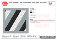 Interlock (Pasco) 24x15 cm · VEN8-067 · Wide tri-colour lanes, turned 90 deg, kerb-framed