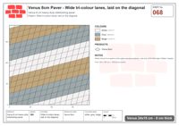 Interlock (Pasco) 24x15 cm · VEN8-068 · Wide tri-colour lanes, laid on the diagonal