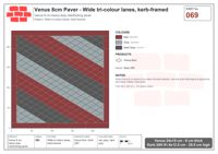 Interlock (Pasco) 24x15 cm · VEN8-069 · Wide tri-colour lanes, kerb-framed