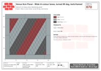 Interlock (Pasco) 24x15 cm · VEN8-070 · Wide tri-colour lanes, turned 90 deg, kerb-framed