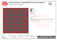Interlock (Pasco) 24x15 cm · VEN8-090 · Broad diagonal stripe, kerb-framed