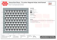 Interlock (Pasco) 24x15 cm · VEN8-091 · Tri-colour diagonal stripe, kerb-framed