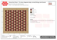 Interlock (Pasco) 24x15 cm · VEN8-094 · Tri-colour diagonal stripe, turned 90 deg, kerb-framed