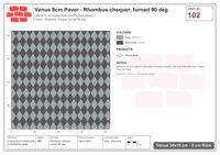 Interlock (Pasco) 24x15 cm · VEN8-102 · Rhombus chequer, turned 90 deg