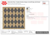 Interlock (Pasco) 24x15 cm · VEN8-105 · Double-rhombus chequer, turned 90 deg, kerb-framed