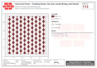 Interlock (Pasco) 24x15 cm · VEN8-113 · Tumbling blocks, two tone, turned 90 deg, kerb-framed