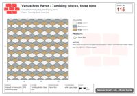 Interlock (Pasco) 24x15 cm · VEN8-115 · Tumbling blocks, three tone