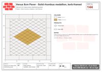 انترلوك (باسكو) 24x15 سم · VEN8-144 · سادة rhombus ميدالية, kerb-framed